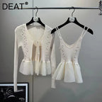 DEAT Fashion Trendy Casual Solid Color Knitted Cardigan For Women New Arrival Trendy Slim Fit Camisole Vest Female  11A04613 - Matrix Studios