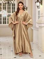 Plus Size Kaftan Dresses for Women Sparkly Glitter Batwing Sleeve Kaftan Cover Up Beach Maxi Dress Loungewear - Matrix Studios