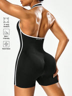 Women's Backless Color-Block Cross-Body Fitness Jumpsuit – Stretchy Yoga One-Piece Outerwear Ideal for Workout, Training & Daily - Matrix Studios