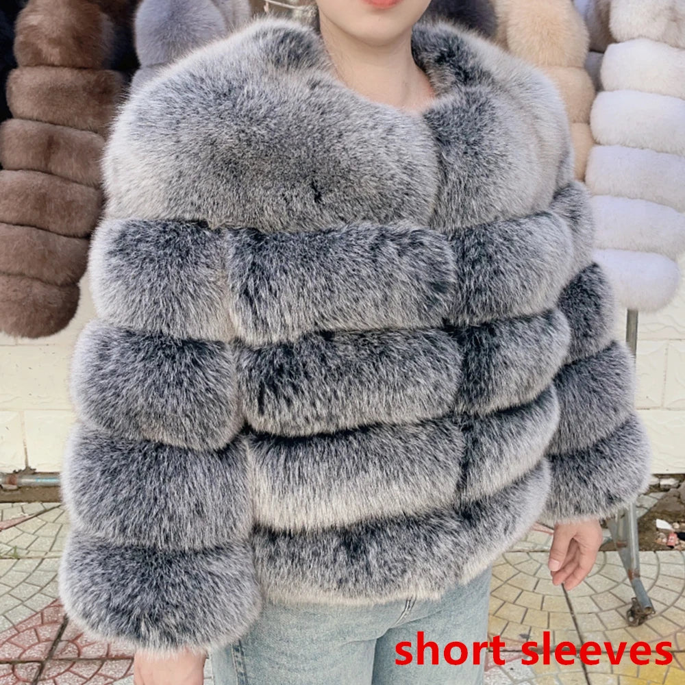 QUEENTINA Real Fox Fur Coat Winter Women'S New Fashion Furry 2025 Leather And Skin White Clothing Natural New In Coats & Jackets - Matrix Studios