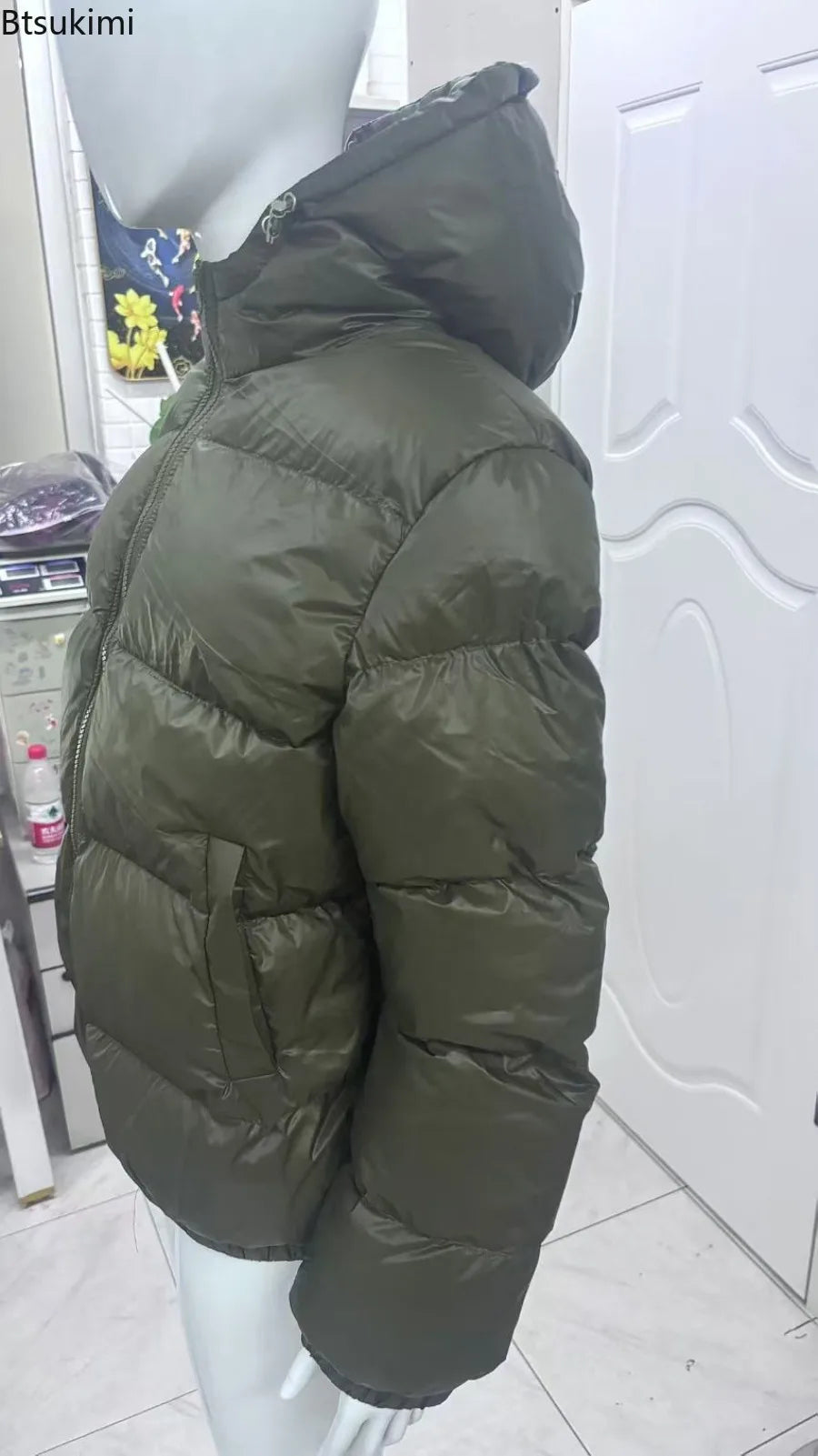 Autumn Winter New Men's Fashion Simple Cotton-padded Coats Casual Zipper Hooded Down Cotton Jackets Solid Cold-proof Warm Parkas - Matrix Studios