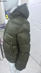 Autumn Winter New Men's Fashion Simple Cotton-padded Coats Casual Zipper Hooded Down Cotton Jackets Solid Cold-proof Warm Parkas - Matrix Studios