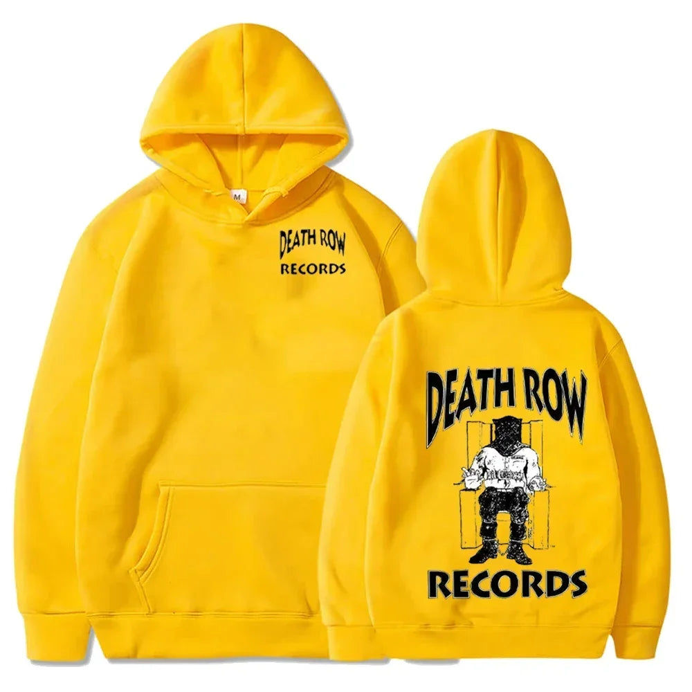 Death Row Records Hoodies Spring Autumn Fleece Hoodie Pullover Fashion Men Women Loose Hooded Sweatshirts Hip Hop Streetwear Top - Matrix Studios
