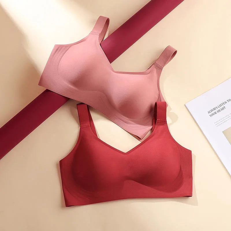 Jelly Support Seamless Bra For Big Breasts, Slim Fit, Push-up Anti-sagging, Wire-free Underwear, Sports Bra, Breathable - Matrix Studios