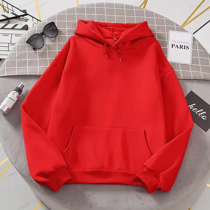 2025 white Hoodies men women Autumn Long Sleeve Pullover Tops Casual Pocket Hoodies Unisex Outer Loose Sport Wear - Matrix Studios