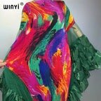 WINYI Pleated Elastic Slim Dress Beach Cover Up Kaftan Abaya Dubai Luxury Party Dress Crimping Evening Dress Abaya Muslim Woman - Matrix-studios.com