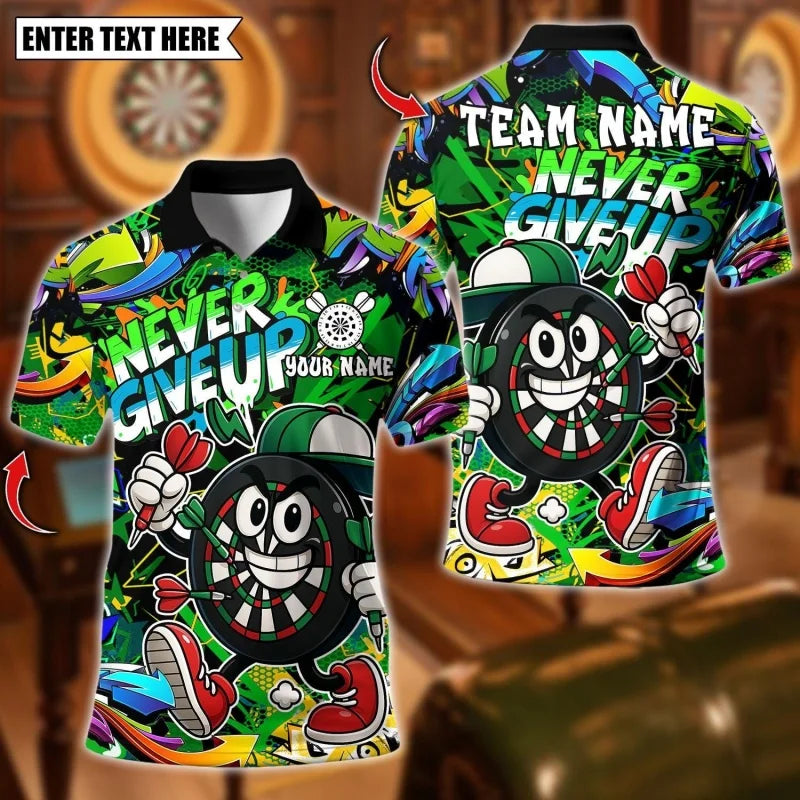 3D Print Snake Bear Polo Shirt For Men Women Customized Darts Pattern Tees Summer Street Loose Short Sleeve Tops Lapel T-Shirts - Matrix-studios.com
