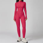 TRY TO BN Gym Jumpsuit Half Zipper Sports Stripe Fitness Bodysuit One-Piece Workout Activewear Tights Woman Suits Yoga Clothing - Matrix Studios