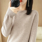 Autumn And Winter Cashmere Sweater Women's Crew Neck Pullover Casual Knitted Top Women's Short Undercoat Fashion 18 Colors - Matrix-studios.com