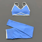2Pcs HISTELLO Women's Seamless Yoga Fitness Set Ignite Sculpt Scrunch Leggings Strappy Halter Bra Gym Sports Fitness Outfit - Matrix-studios.com