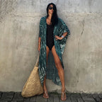 Beach Cover Ups for Swimwear Women Black Tie Dye Kimono Swimsuit Cape Summer Dress 2022 Beachwear Outfits Sales - Matrix Studios