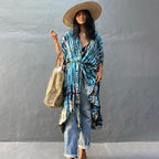 Beach Dress Tunic Cover up Embroidery Kaftan Saida de Praia Women Bikini Cover-up Pareo Sarong Beachwear - Matrix Studios