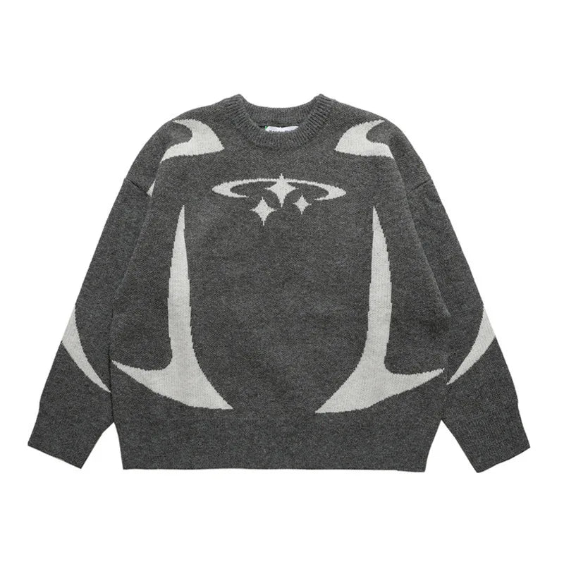 Autumn Winter Women Retro Pullover Sweater Fashion Long Sleeve Star Pattern Y2K Sweater Lady Casual Harajuku Knit Sweater Unisex - Matrix Studios