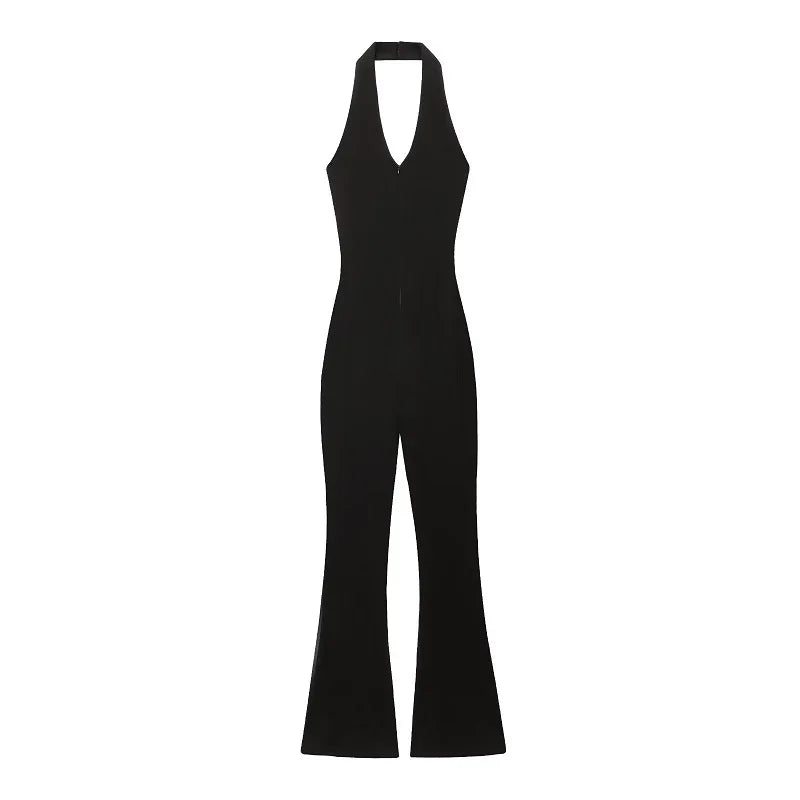 MUJER 2025 Long Jumpsuit Woman Flared Fitness Jumpsuits for Women Black Summer Woman Jumpsuit Sexy Sleeveless Backless Overalls - Matrix Studios