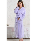 Coral Fleece Long Robe Kimono Gown Winter Warm Flannel Nightdress Bathrobe Casual Sleepwear Intimate Lingerie Thicken Homewear - Matrix-studios.com