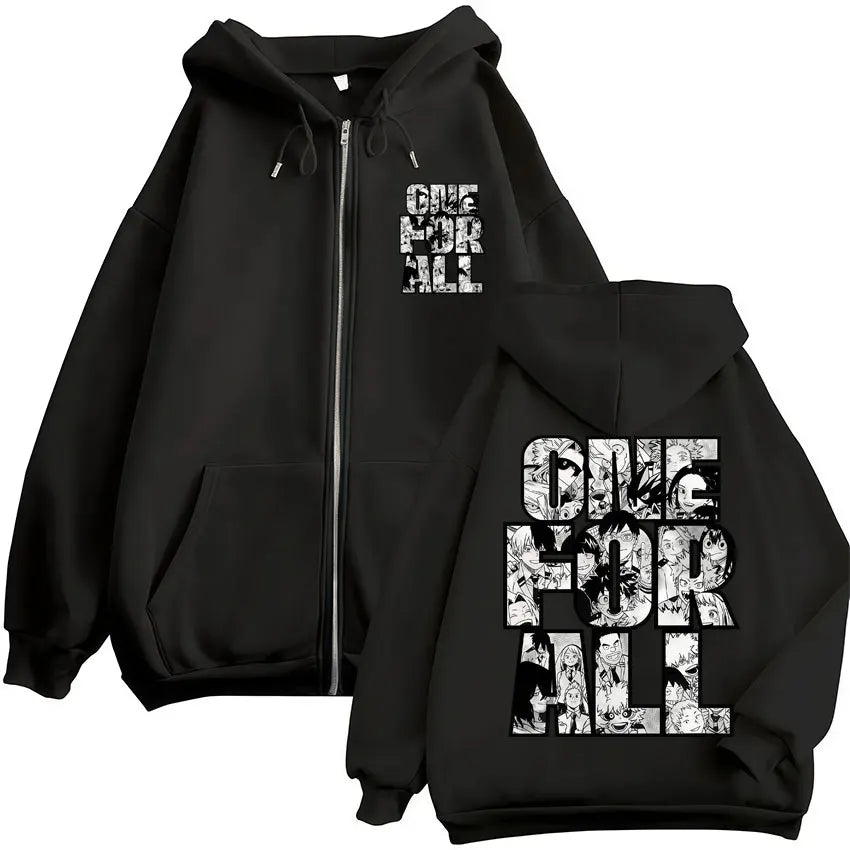 Japan Anime My Hero Academia Zip Up Hoodies Harajuku Fashion Manga Vintage Sweatshirt Men Women Fleece Oversized Tracksuit Coats - Matrix Studios