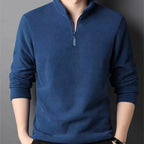 Autumn Winter New Warm Polo Shirts Men's Lamb Wool Sweatshirt Standing Neck Half Zip Long Sleeve Fashion Versatile Men Tees Tops - Matrix Studios