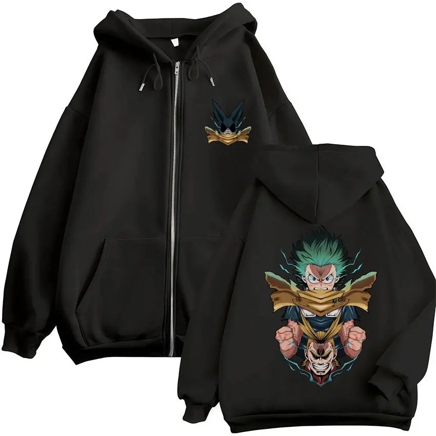 Japan Anime My Hero Academia Zip Up Hoodies Harajuku Fashion Manga Vintage Sweatshirt Men Women Fleece Oversized Tracksuit Coats - Matrix Studios
