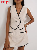 TTQV Summer Slim Khaki Cotton 2 Piece Set Woman Outfit 2025 Fashion Sleeveless Crop Top With High Waist Shorts Set Streetwear - Matrix-studios.com