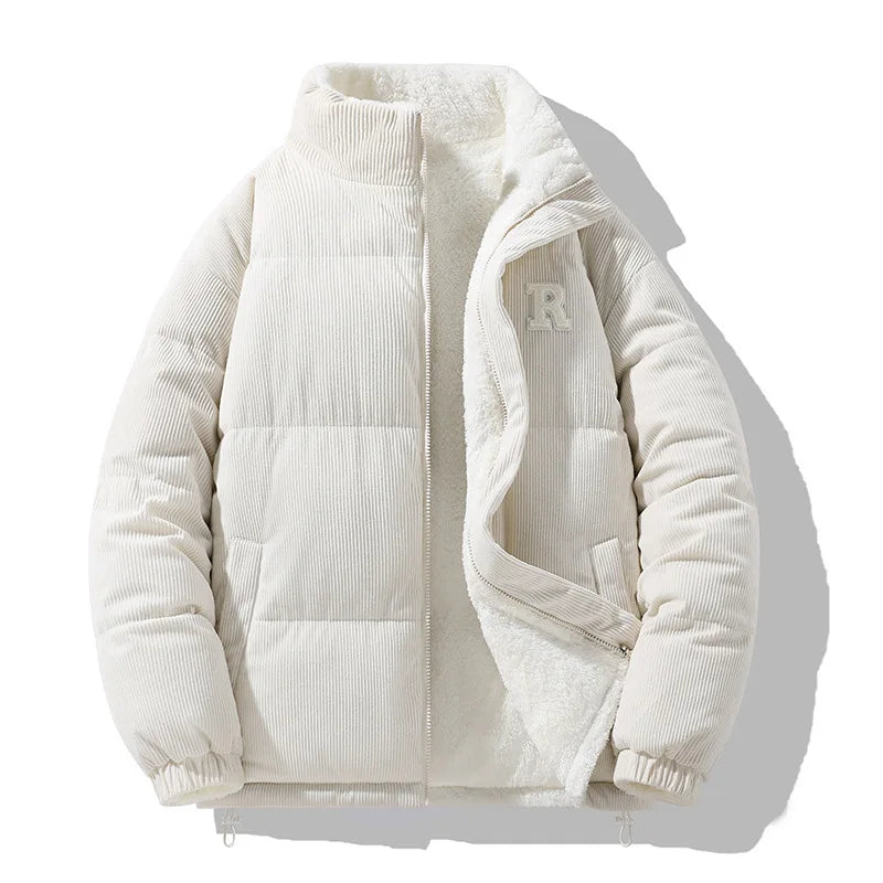 New Winter Men Reversible Corduroy Down Jackets Stand Collar Warm Parkas Fashion Male Casual Thicker Coats Man Slim Jackets 3XL - Matrix Studios