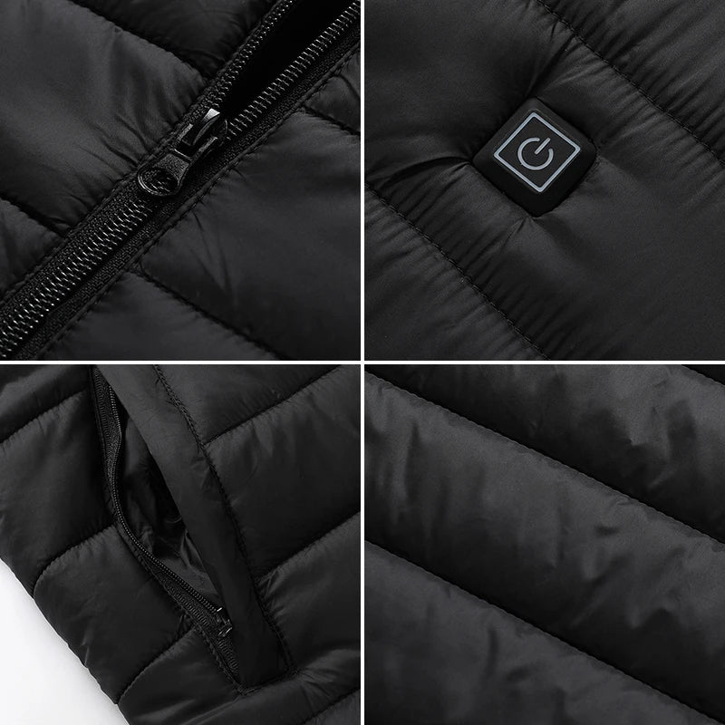 16 Areas Heated Vest Heating Men Warm Waistcoat Women Heat Jacket Winter Constant Heating Vest (Not Included The Power Bank) - Matrix Studios