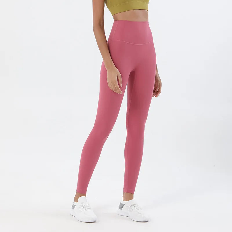 SOISOU Nylon Yoga Pants Gym Leggings Women Girl Fitness Soft Tights High Waist Elastic Breathable No T Line Sports Pants - Matrix-studios.com