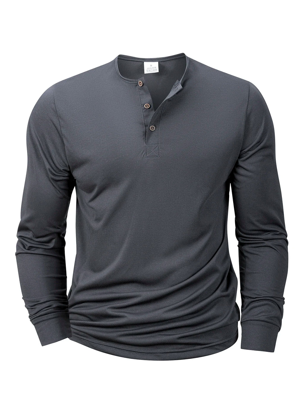 New Men's Henley T-shirts Long Sleeve Basic Casual Band Collar T Shirts Comfortable Soft Pullover Tops Male Tee - Matrix Studios