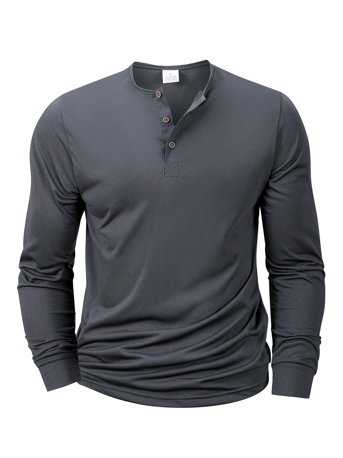 New Men's Henley T-shirts Long Sleeve Basic Casual Band Collar T Shirts Comfortable Soft Pullover Tops Male Tee - Matrix Studios