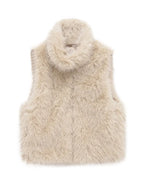 HH Women Elegant Solid Faux Fur Waistcoats Turtleneck Sleeveless Vest Coat Autumn Winter Fashion Hight Street Lady Outfit - Matrix Studios