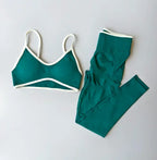 Seamless 2PCS Legging Sets Women's Strappy Sports Bras and Leggings High Waist Fitness Sculpt Leggings Running Pants Gym Suits - Matrix-studios.com