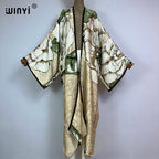 WINYI Summer New Fashion Print Women Cardigan Loose Long Dress Elegant Party Boho Maxi Beach Holiday Cover Up Kimonos Kaftan - Matrix Studios