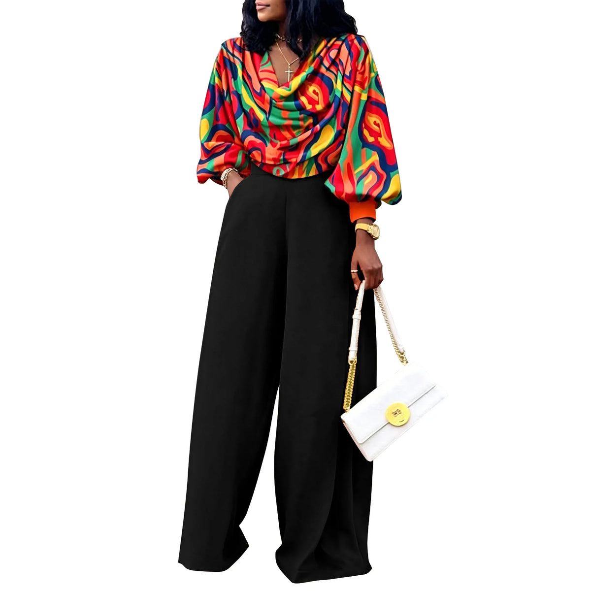 2 Piece Women Sets New Arrival Plus Size Summer Autumn Matching Sets Print Top And Pants Suits Outfits Oversized Clothing - Matrix-studios.com