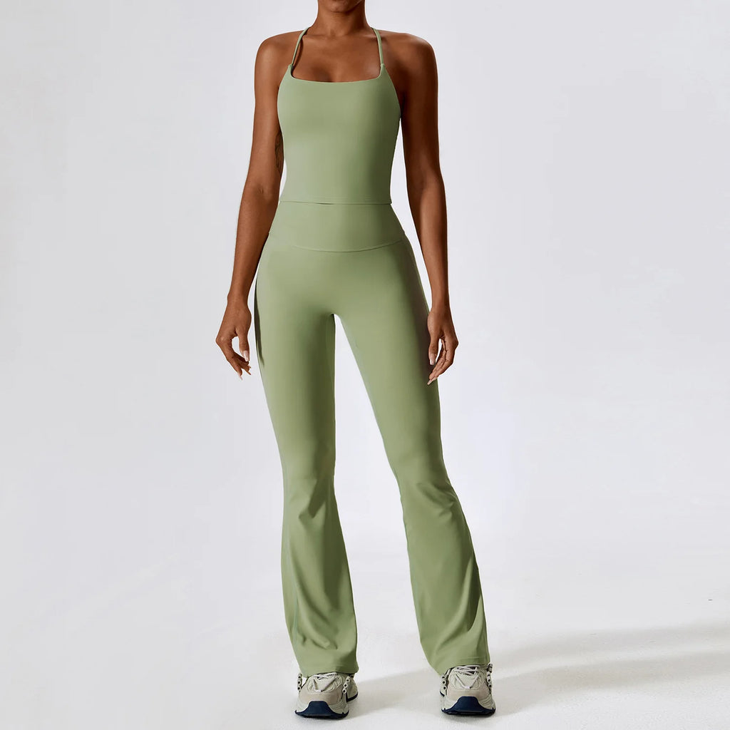 Yoga Set 2PCS Seamless Women Sportswear Workout Clothes Athletic Wear Gym Legging Fitness Bra Crop Top Long Sleeve Sports Suits - Matrix-studios.com