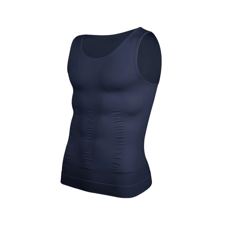 Men's Tight Vest Solid Leisure Sports Fitness High Stretch Running Tank Top Round Neck Sleeveless T-Shirt Can Be Built Inside - Matrix Studios