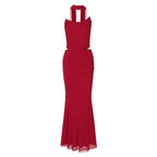 Suninheart Elegant Women 2 Piece Dress Set 2024 Strapless Bodycon Crop Top and Maxi Skirt Set Formal Wedding Guest Party Dress - Matrix-studios.com