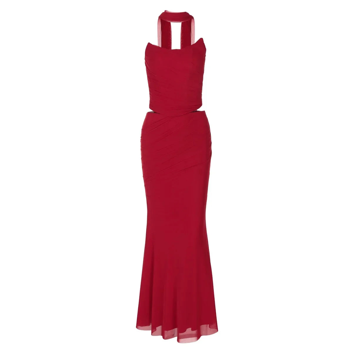 Suninheart Elegant Women 2 Piece Dress Set 2024 Strapless Bodycon Crop Top and Maxi Skirt Set Formal Wedding Guest Party Dress - Matrix-studios.com
