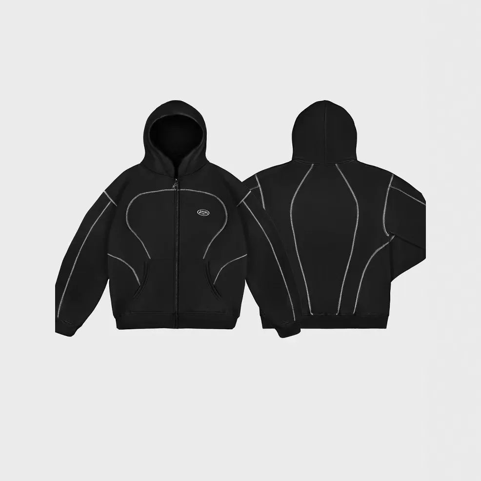 European and American fashion brand top personality line men hoodie high street trend casual sports suit couple loose clothing