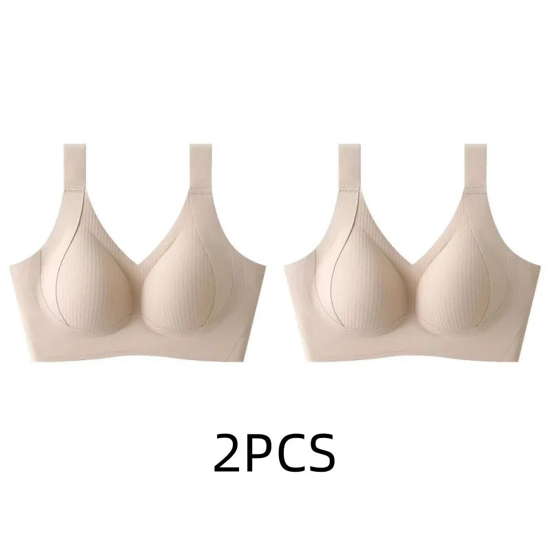 1/2PCS Women's Seamless Underwear, Thin Style, Large Breasts, Small Breasts, No Wires, Pull-up And Anti-sagging Large Size Bra - Matrix Studios