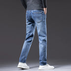 Autumn Winter New Business Men's Jeans Classic Fashion Stretch Washed Casual Denim Trousers Comfortable Straight Male pants - Matrix Studios