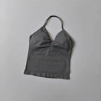Sexy Halter Neck Beautiful Back High Waist Peach Sports Bras Shorts Suit Pilates Gathering Yoga Vest Training Fitness Bra Sets - Matrix-studios.com