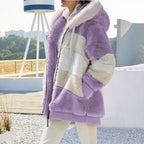Oversized Jacket for Women 2023 New Autumn Winter Warm Plush Pocket Hooded Streetwear Loose Lady Outerwear Coat Roupas Feminina - Matrix-studios.com