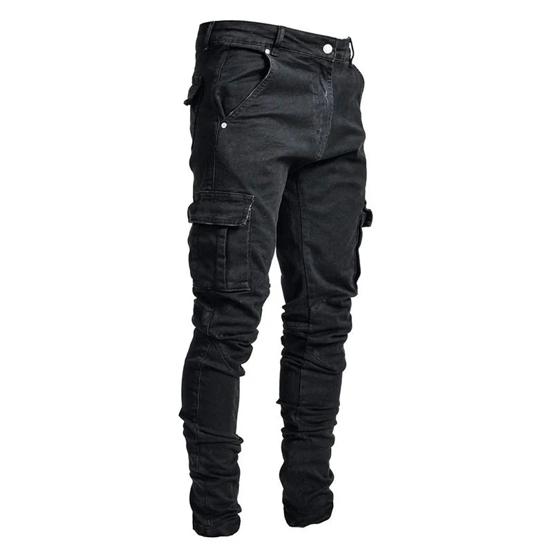 New Autumn Men Pants Casual Tactical Jeans Male Multiple Pockets Cargo Pant Casual Straight Dimem Jeans Trousers Plus Size S-4Xl - Matrix Studios