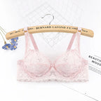 Plus Size Lace Ultra-thin Push Up Bra Women Sexy Hollow Out Lingerie Lady Lace Transparent Underwear Female Embroidery Solid Bra - Matrix Studios