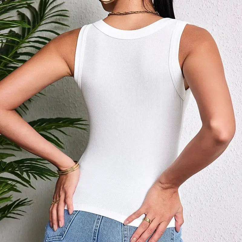3-piece Ladies Solid Color Vest Fashion Joker Young Woman Threaded Camisole - Matrix-studios.com