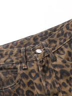 Tan Leopard Jeans Women Denim Pants Female Oversize Wide Leg Trousers Streetwear Hip Hop Vintage Clothes Loose Casual - Matrix-studios.com