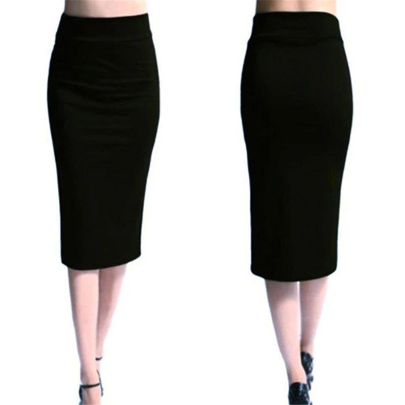 Women Skirt Bodycon Skirt Office Female Slim Knee Length High Waist Stretch Sexy Pencil Skirts Jupe Femme - Matrix-studios.com