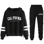 California Womens Tracksuit Casual Stripe Versatile Hooded Sweatshirt or Pants or Suit Simplicity Hot Sales Street Outfits S-3XL - Matrix-studios.com