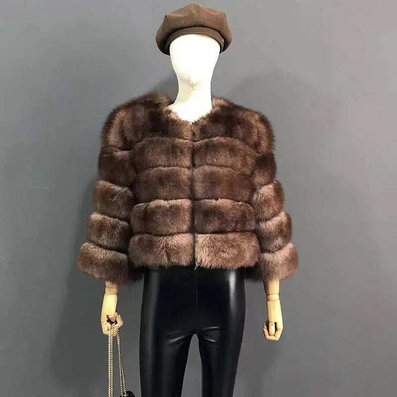 2026 New Style Real Fur Coat 100% Natural Fur Jacket Female Winter Warm Leather Fox Fur Coat High Quality Fur Vest - Matrix Studios