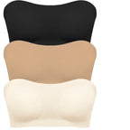 Women's Sexy Strapless Push Up Bra Removable Padded Seamless Ice Silk Top Women Invisible Beauty Back Anti-slip Off-shoulder Bra - Matrix Studios