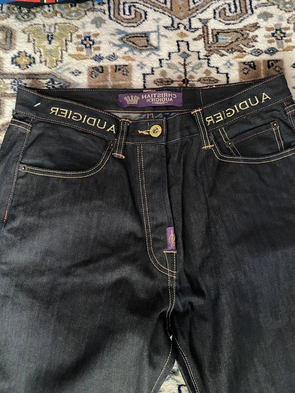 2000s Vintage Statue of liberty Diamonds Jeans Casual Denim Pants High Waist Straight Wide Leg Jeans Harajuku Y2k Women Clothing - Matrix-studios.com
